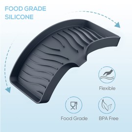 Silicone Sponge and Soap Holder, Self Draining Kitchen Caddy Sink Organizer with Soap Dispenser and Palm Brush