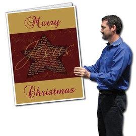VictoryStore Jumbo Greeting Cards: Giant Christmas Card (Jesus), 2 feet x 3 feet Card with Envelope