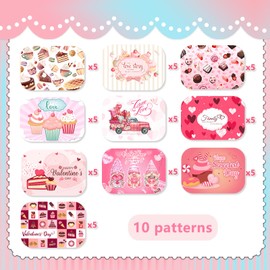 50PCS Valentine Foil Containers with Lid, Valentine Leftover Containers Valentine's Day Cookie Containers with Lids Aluminum Food Containers Storage for Baking, Valentine's Day Treat Party, Cooking