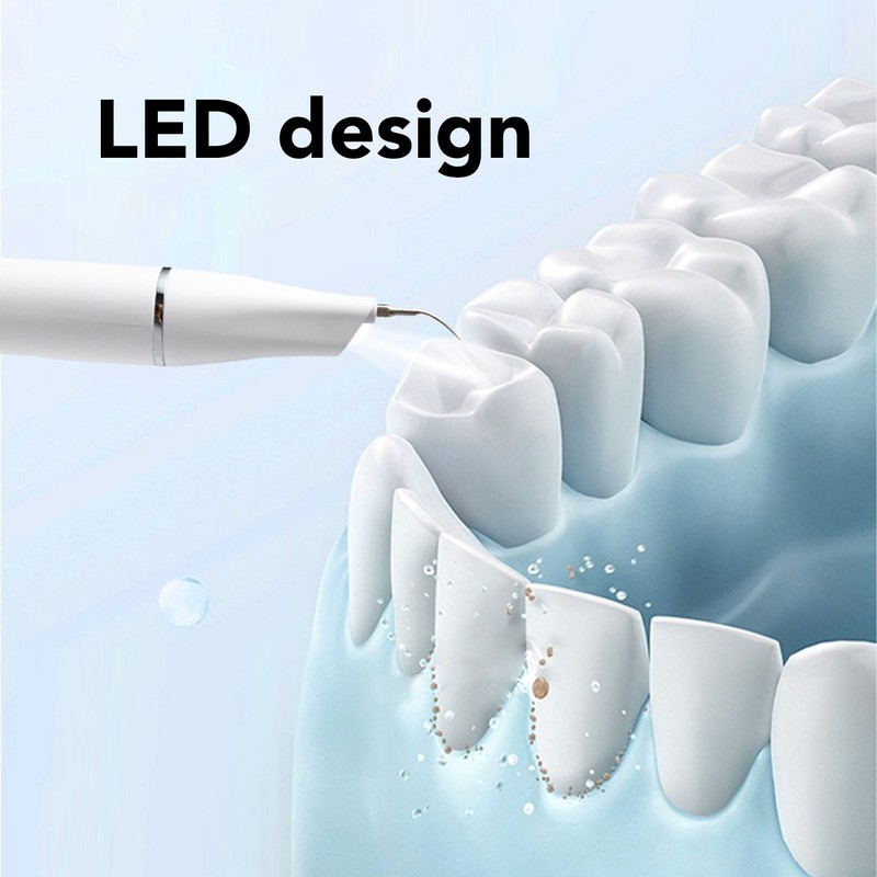 Electric Dental Calculus Remover 3 Modes LED IPX6 Waterproof Tartar