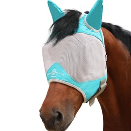 Harrison Howard Half Face Horse Fly Mask UV Protection and Breathable Mask for Equine Use Comfortable Fly Mask for Horses Mint S