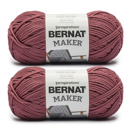 Bernat Maker JAM Yarn - 2 Pack of 250g/8.8oz - 72% Cotton 28% Nylon - #5 Bulky - 290m/317Yards - for Knitting, Crochet and Amigurumi