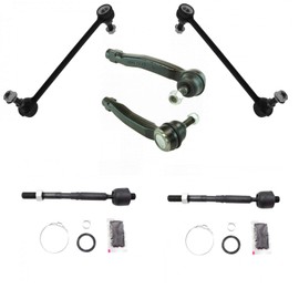 TRQ Front Steering & Suspension Kit Sway Bar Stabilizer Link Tie Rod Compatible with 2010-2015 Lexus RX350 RX450h 2008-2019 Toyota Highlander 2009-2015 Venza