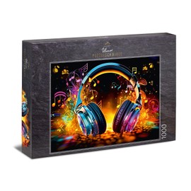 Ulmer Puzzleschmiede - 1000 Piece Puzzle Magic Music - Creative Effect Puzzle with Music Symbols and Bright Colours - Puzzle Quality Made in Germany