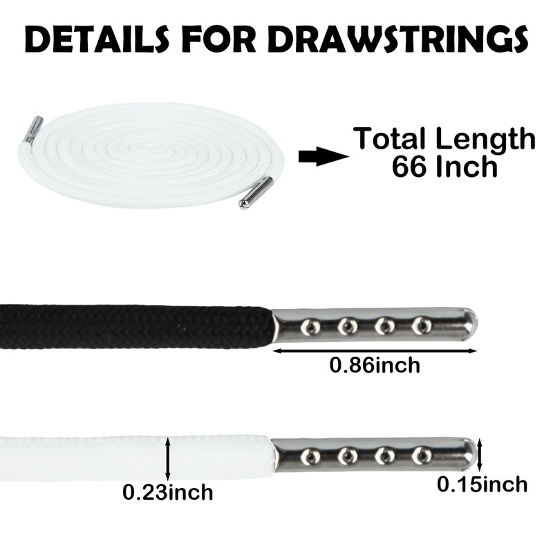 12 Pcs Drawstring Cord 66 Inches Replacement Drawstring with Easy