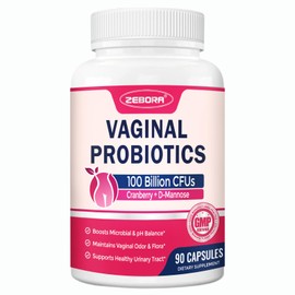 ZEBORA Vaginal Probiotics for Women Health pH Balance 100 B CFUs with Prebiotics & Lactobacillus,for Female Yeast Urinary Tract Infection Vag Odor & Flora Support Immune Digestive Gut Care
