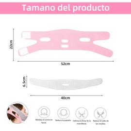 Faja Para La Papada - Correa Para La Barbilla Ajustable,Cinturón Facial en V 3D,Reduce Doble Mentón Hombres y Mujeres, Moldea Rostro y Mandíbula,Uso Diurno y Nocturno,Lifting Facial Instantáneo (Rosa)