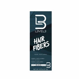 L3 Hair Fibers - Cover Bald Spot or Thinning Hair - Natural Looking Finish - Instant Grey Coverage and Thicker Hair (Black)