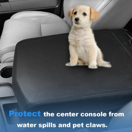 DEYTOP Center Console Cover for Toyota Tundra 2007-2013 Accessories Car Armrest Cover for Toyota Sequoia 2008-2022 Accessories Anti-Scratch Armrest Protector (Black with Black Stitches, 2007-2013)