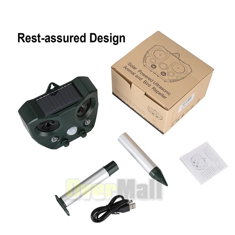 Ultrasonic Solar Animal Repeller 5 Modes with Motion Sensor Flashing