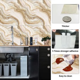 IOHEFY Peel and Stick Floor Tiles 12x12 Inch Beige Marble Pattern Self Adhesive Vinyl Flooring Planks Gold Vein Design for Kitchen Bathroom Bedroom Living Room DIY Home Renovation