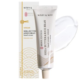 Mary&May SEOUL EDITION Shea Butter & Rice Bran Hand Cream - Korean Fragrance Free Nourishing Vegan Hand Moisturizer for Soft, Healthy Hands - Non Greasy Velvet Hand Butter, 1.69oz.