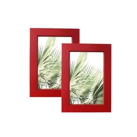 CURTEK Paquete de 2 marcos de fotos rojos de 5 x 7 pulgadas con cojín removible para mostrar fotos de 4.8 x 6.8 pulgadas para exhibición en mesa y montaje en pared