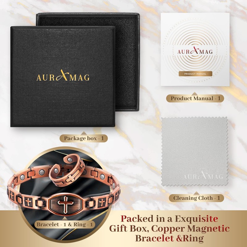 Copper Bracelets for Women, 99.99% Pure Copper Magnetic Bracelets ＆
