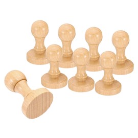 PATIKIL 40mm Stamp Wood Round Handle, 8 Pack Wooden Knobs Stamp Mounts Drawer Pulls for Stamp Making DIY Crafting Scrapbooking, Brown