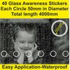 SmartSignsSolutions Pack of 40 GLASS SAFETY STICKERS ETCH EFFECT FRONT