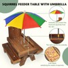 Squirrel Feeder with Umbrella Squirrel Table Feeder with Sturdy Squirrel