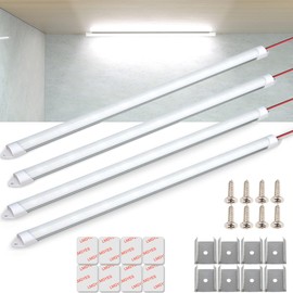 LMGYES 12V Interior LED Light Bar for Car 12V LED Light Strip 54 LEDs Lighting Super Bright 7000K White Color DIY Cabinet LED Light Strip for Car,Trailer,Motorhome,Van,RV,Truck Bed Lights(4 Pack)