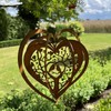 Wind Chime for Outdoor Use in 3D Heart with Birds