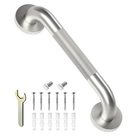 IJDD Shower Grab Bar for Seniors 12'' Stainless Steel Safety Grab Bars for Bathtub and Shower Anti-Slip Grip Shower Handle