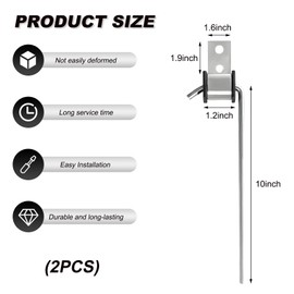 ZNDAW 2 PCS Heavy Duty Exhaust Hanger Rod, 3/8" Rod 10" Long 90° Hook Muffler Hanger with Rubber Isolator, Universal Use Removal Tool Bracket Hangers Rods Weld on Exhaust System