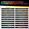 120 Pcs Motivational Silicone Bracelets Motivational Quote Rubber Wristbands Inspirational