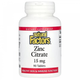 천연 성분, 아연 구연산염, 15 밀리그램, 90 타블렛 Natural Ingredients, Zinc Citrate, 15 Milligrams, 90 Tablets