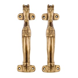 DEEPSSHOP Handmade Brass Door Handle, Handles for Kitchen, Handles for Drawers, Ethnic Indian Handcrafted Handle (Horse Head)