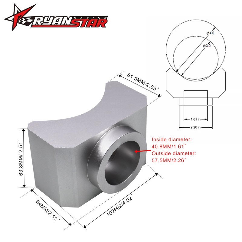 RYANSTAR RACING - Adaptador de eje de elevación compatible con