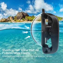 SHOOT Stabiliser Handle with Two Handles Dome Port for GoPro Hero 12/11/10/9 Action Camera Overall Concept, Upgraded Coating Film for Anti-Scratch, Waterproof up to 45 m / 147 ft