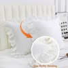 Lemfux Cotton Euro Shams with White Lace Ruffles, 26 x26