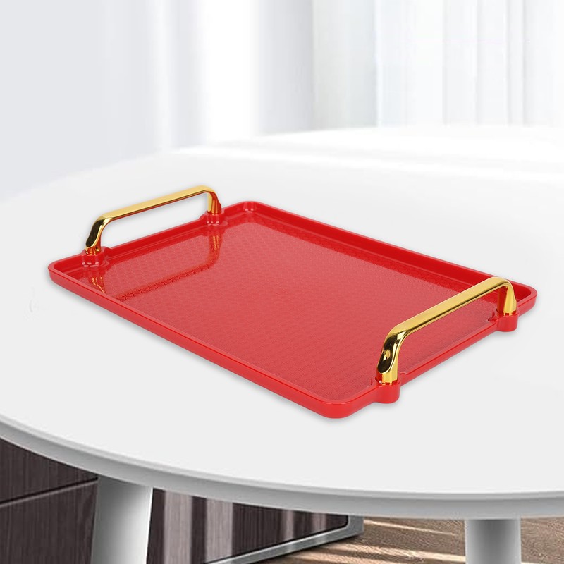 Decorative Tray Elegant Exquisite Texture Ergonomic Serving Tray with Handles