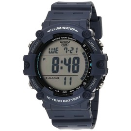 Casio Illuminator 10-Year Battery 100M Water Resistant LED Backlight 5-Alarm Chronograph Digital Stop Watch AE1500WH-2AV