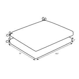 Pillow Perfect 498447 Outdoor/Indoor Hockley Teal Square Corner Seat Cushions, 18.5 in. L X 16 in. W X 3 in. D, Blue, 2 Pack