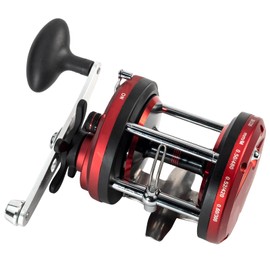 FREE FISHER Round Baitcasting Fishing Reel 5.2:1 Gear Ratio Stainless Steel 12Ball Bearings CNC-Machined Aluminum Large Capacity Smooth Power Conventional Baitcasting Reel Fishing Round Trolling Reel