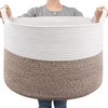 Extra Large Wicker Storage Basket, 83L Round Jute Basket for