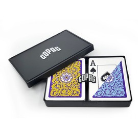 Copag 1546 Neoteric Design 100% Plastic Playing Cards, Poker Size (Standard) Violet/Yellow/Blue (Jumbo Index, 6 Sets)