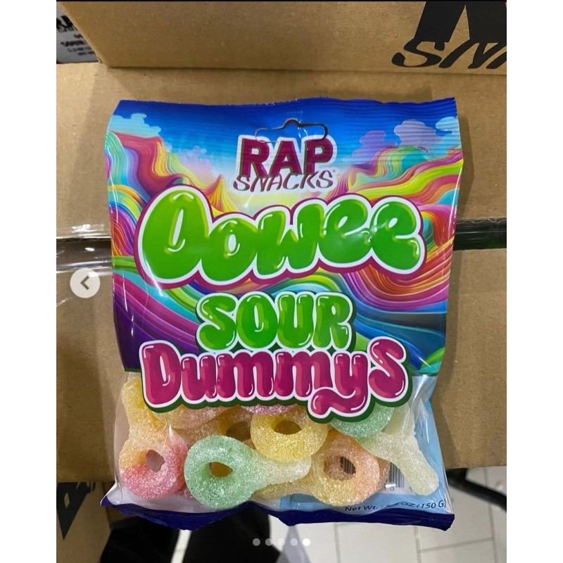 RAP SNACKS CANDY 6 Pack. Bears, Worms, Gumballs, Sour Faces,