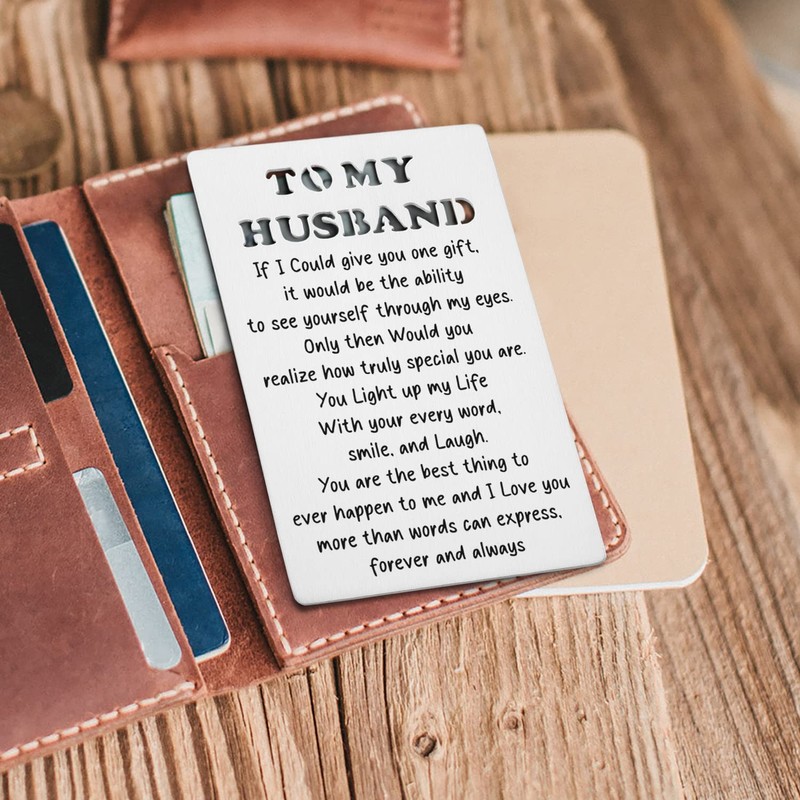 Anniversary Card for Him Hubby Husband Wallet Card From Wife