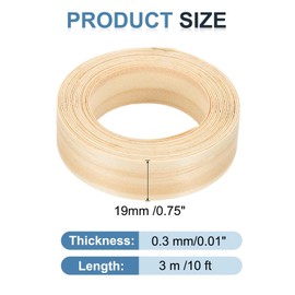 PATIKIL Pine Edge Banding, 3/4 Inch x 10 ft Wood Veneer Tape Pre-glued Flexible Plywood Edge Banding with Hot Melt Adhesive for Furniture Restoration