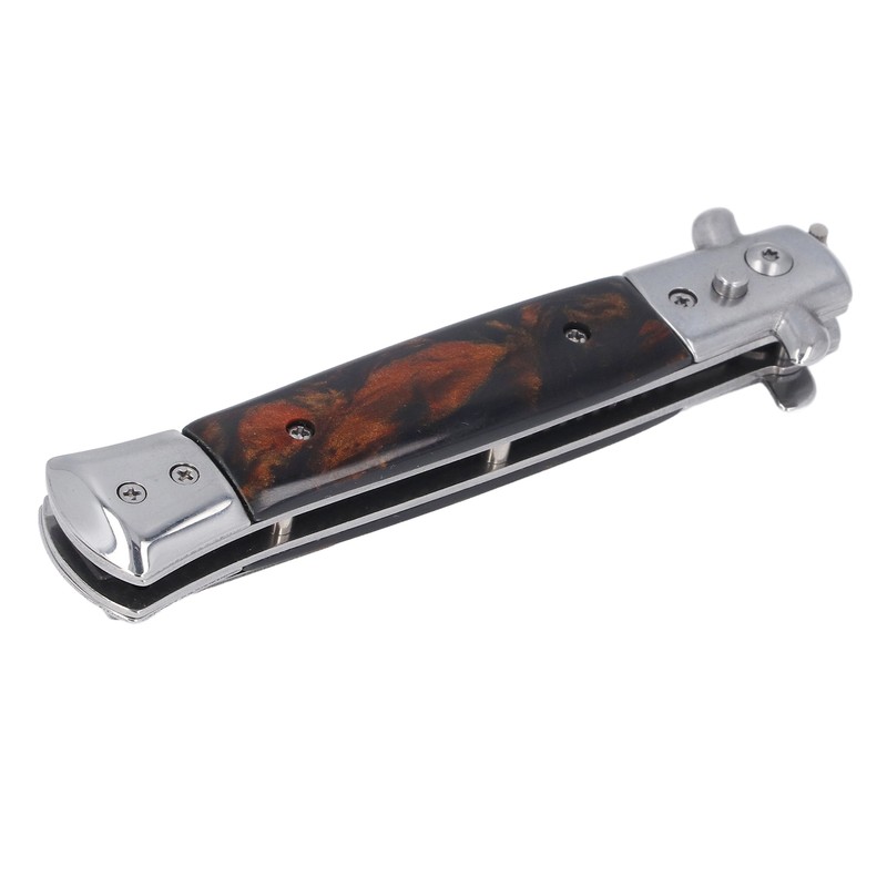 Switchblade Oil Hair Comb Stainless Steel Automatic Spring Folding Comb