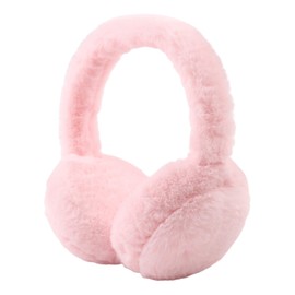 Fluffy Ear Muff for Women Plush Foldable Earmuffs Kids Winter Earmuffs Girls Boys Cold Weather Ear Warmer (Light Pink)