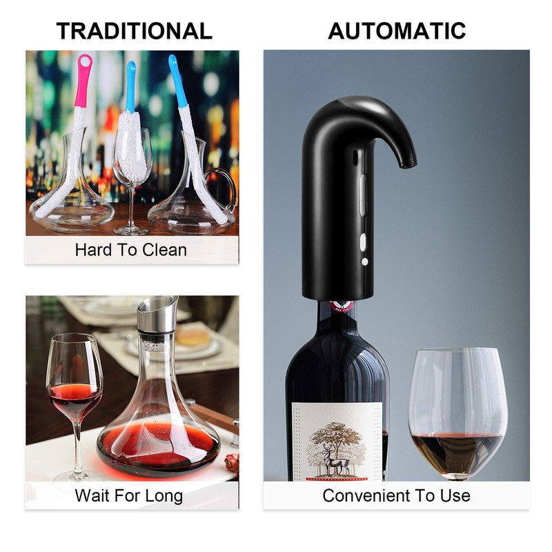 RICANK Electric Wine Aerator Pourer - Portable One-Touch Decanter and