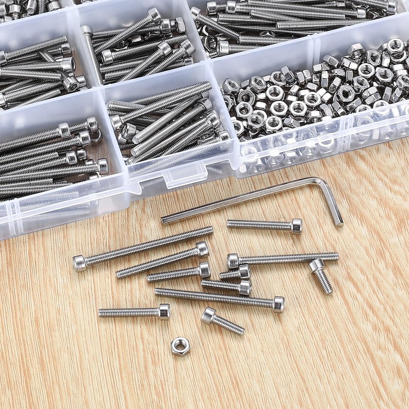 M3 Screws Set, 520 Pieces Hexagonal Screws with Hexagon Socket