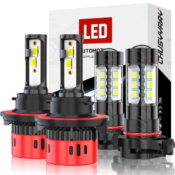 CHUSYYRAY Bright H13 LED Bulb Headlight+Fog Upgrade Kit For 2018