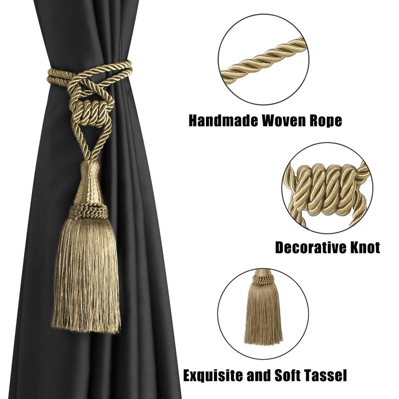 BEL AVENIR Curtain Tiebacks Handmade Holdbacks for Curtains Drape Decorative