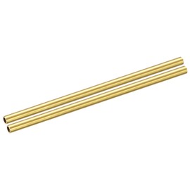 METALLIXITY Brass Tube(4mm OD x 0.5mm Wall T x 100mm L) 2Pcs, Straight Tubing - for Home Furnishing, Machinery, DIY Handicraft