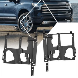[Pair] Factory Style Headlight Mount Brackets Compatible with 99-07 Silverado Sierra Suburban Tahoe Yukon XL,Bare Black