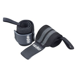 RAXID Fit Wrist Wraps Heavy Duty Standard Weight Lifting Bodybuilding Wrist Wraps Unisex Strength Training Professional Grade With Thumb Loops Wrist Support Braces for Men & Women (BLACK)