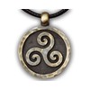Celtic Triskelion Triskele Spiral of Life Pendant with sring (Brass,